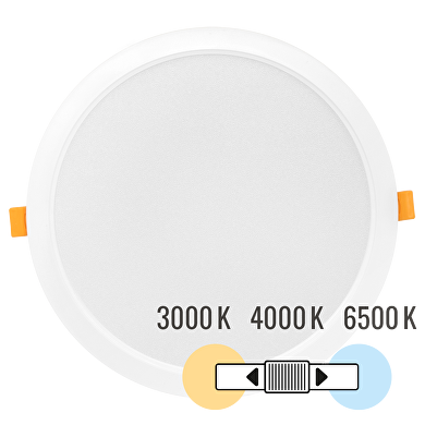 LED panel, building-in, round, water-resistant 24W, 3000K/4000K/6500K, 220-240V AC, IP54