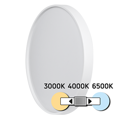 LED CCT loftslampe, hvid 12W, 3000K/4000K/6500К, 220-240V AC, rund, IP20