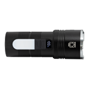 Multifunktionel LED-lommelygte med zoom, sidelys og powerbank-funktion, 10W/3W, 6500K/5500K, 5V DC, IP44